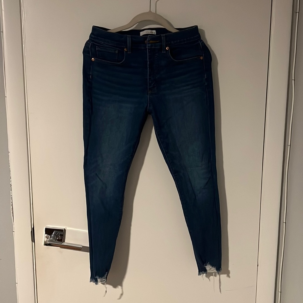 LOFT Frayed Hem Ankle Length Skinny Jeans